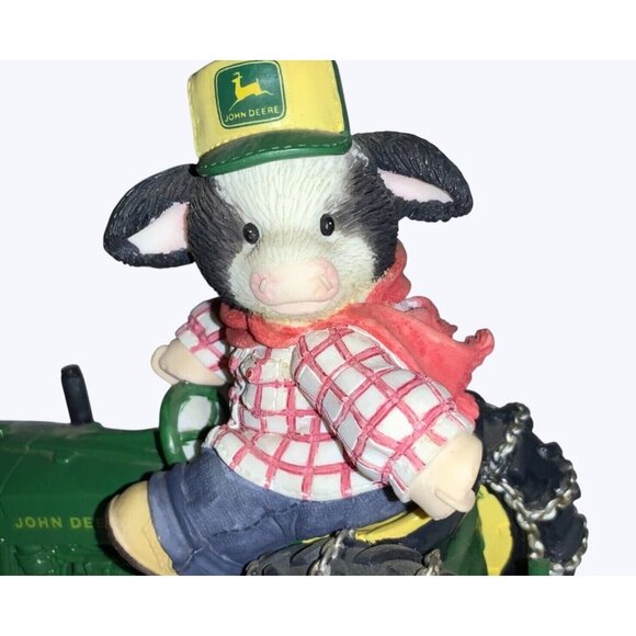 Mary's Moo Moos  Deere I'll Be Home For Christmas Figurine tractor 1999 - Picture 2 of 8